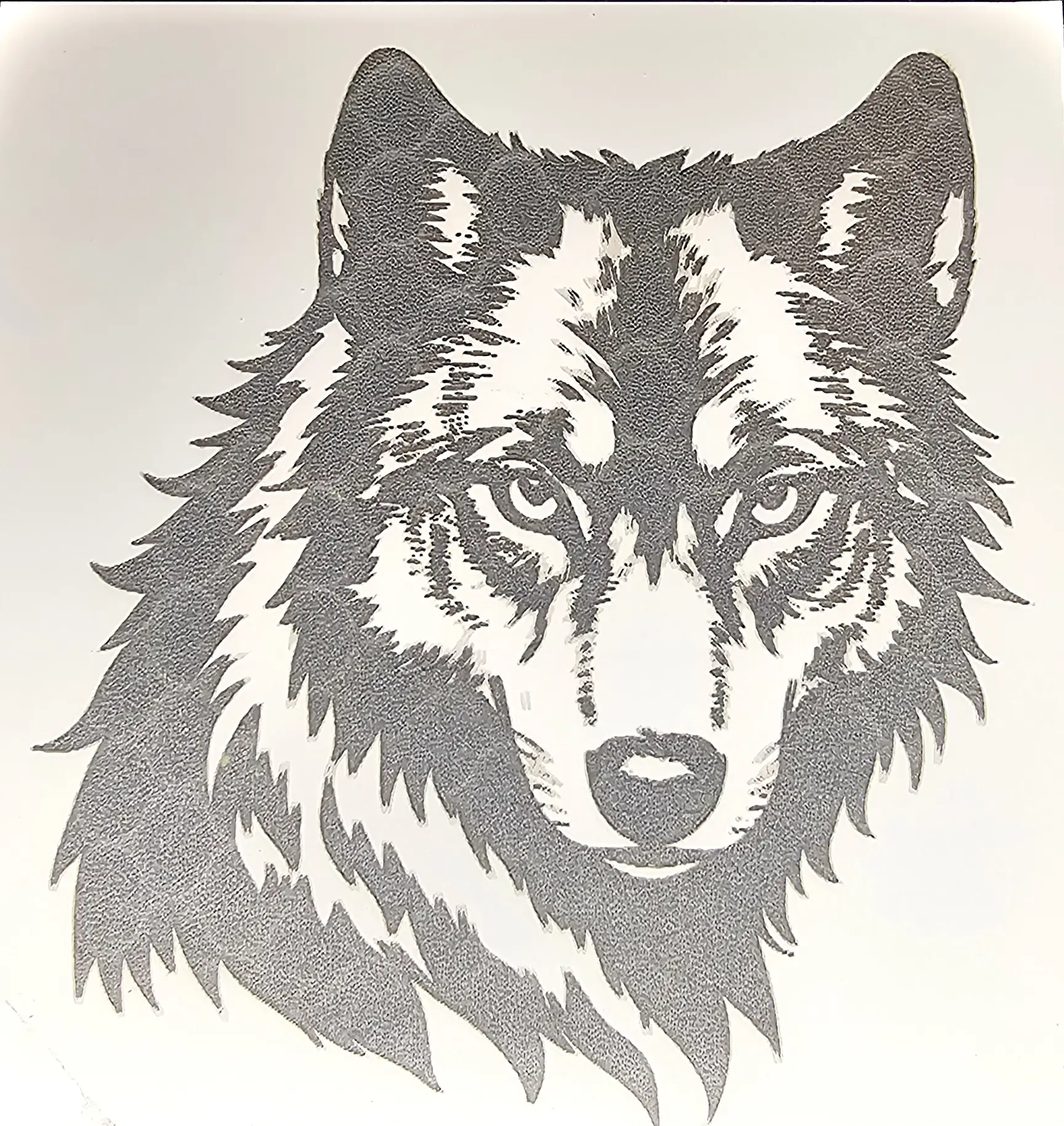 Wolf Engraved on Mirror with Monport Onyx