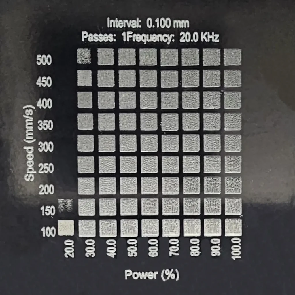 1.5mm Mirror Engrave Test with Monport Onyx