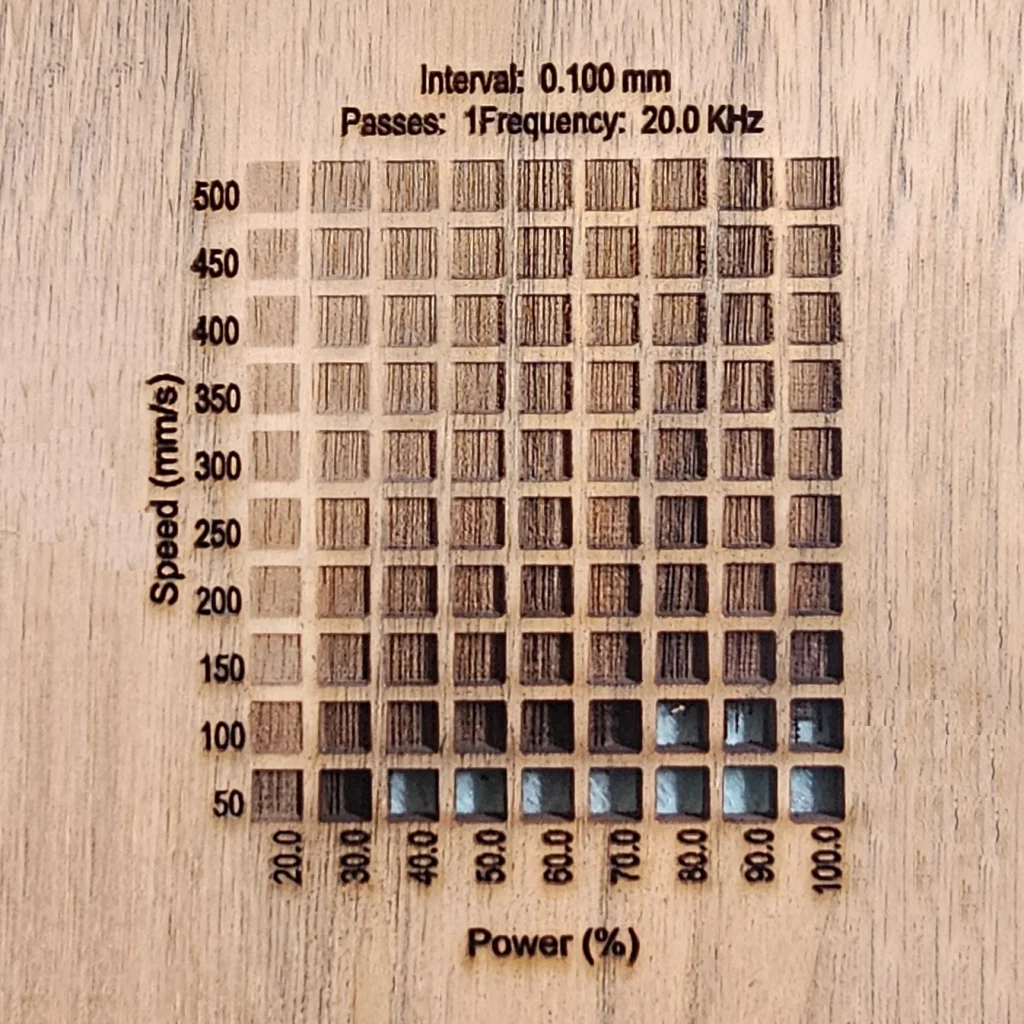 3.175 mm Butternut Engrave Results with Monport Onyx 50W Laser Engraver