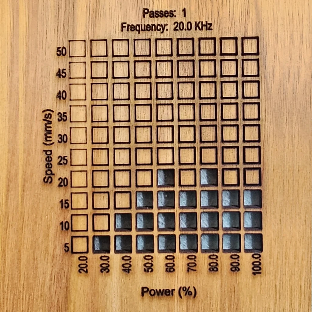 3.175 mm Canarywood Cut Results with Monport Onyx 50W Laser Engraver