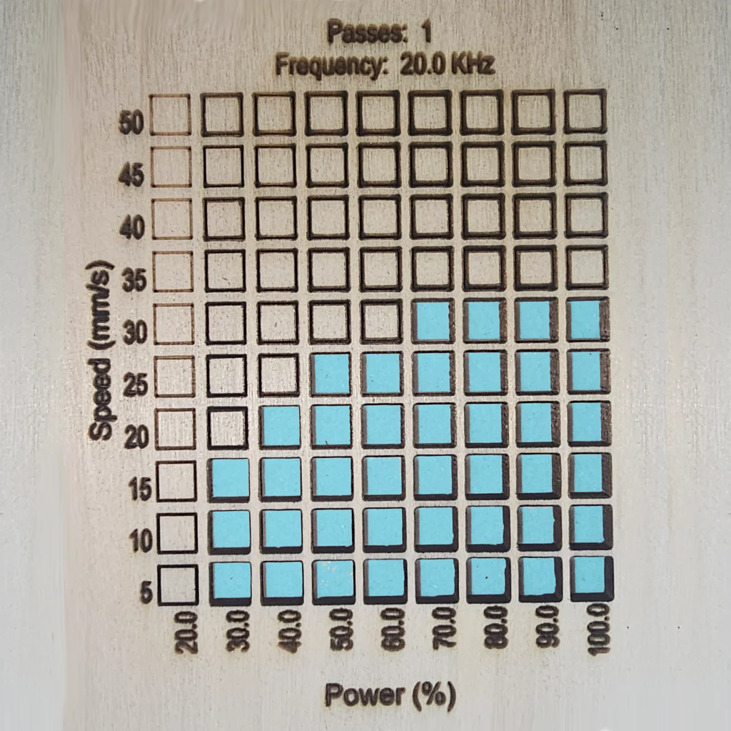 3.175 mm Aspen Cut Results with Monport Onyx 50W Laser Engraver