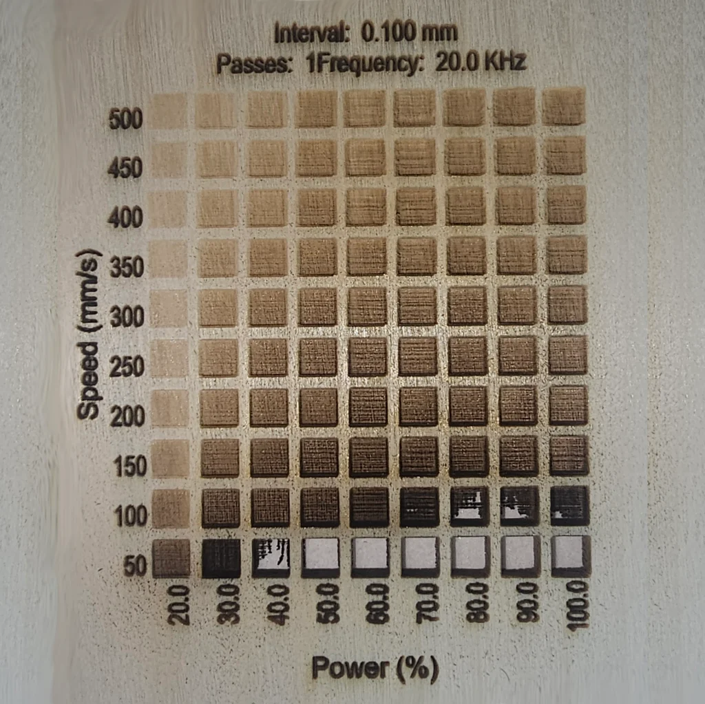 3.175 mm Aspen Engrave Results with Monport Onyx 50W Laser Engraver