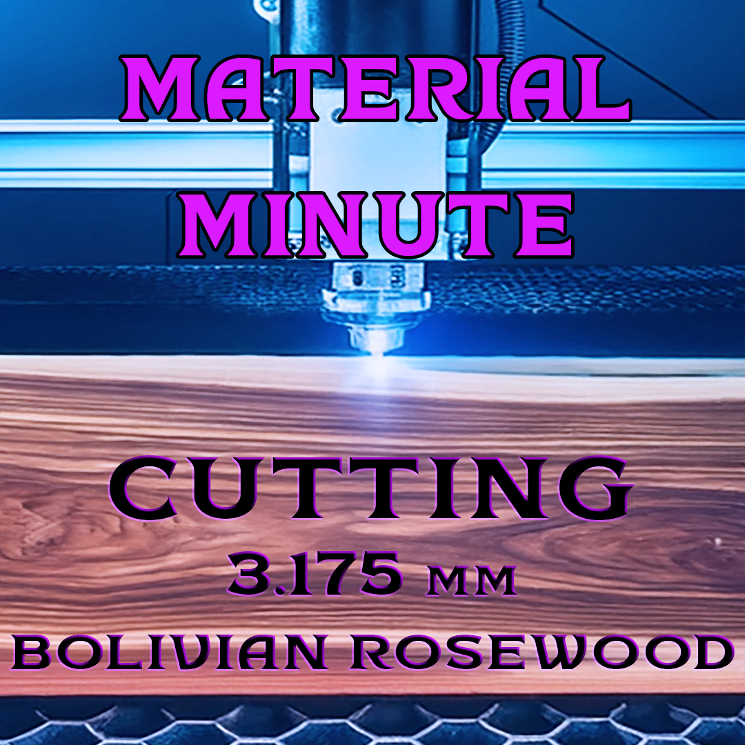 3.175 mm Bolivian Rosewood Cut Results with Monport Onyx 50W Laser Engraver