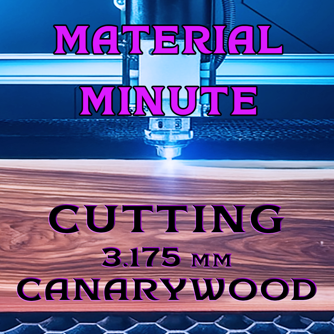 3.175 mm Canarywood Cut Results with Monport Onyx 50W Laser Engraver