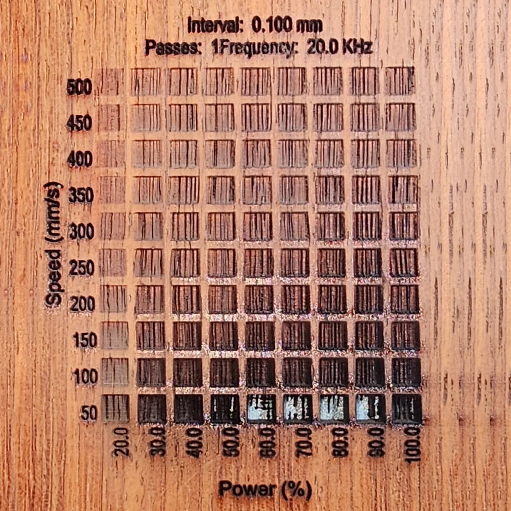 3.175 mm Padauk Engrave Results with Monport Onyx 50W Laser Engraver