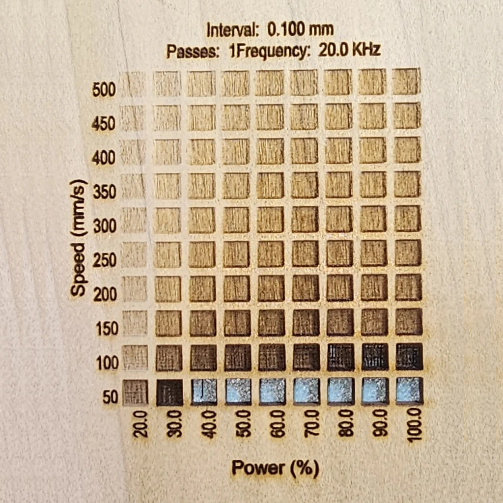3.175 mm Poplar Engrave Results with Monport Onyx 50W Laser Engraver