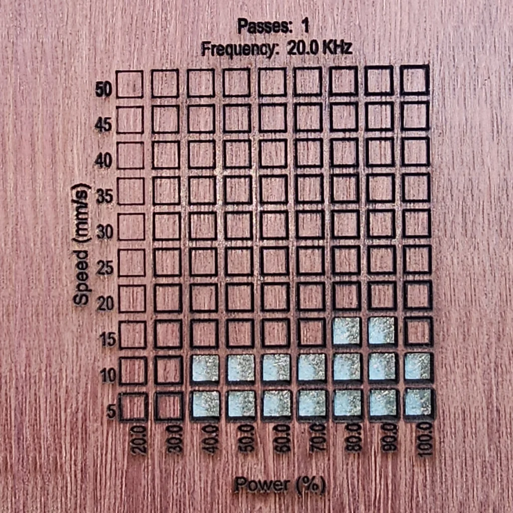 3.175 mm Purpleheart Cut Results with Monport Onyx 50W Laser Engraver