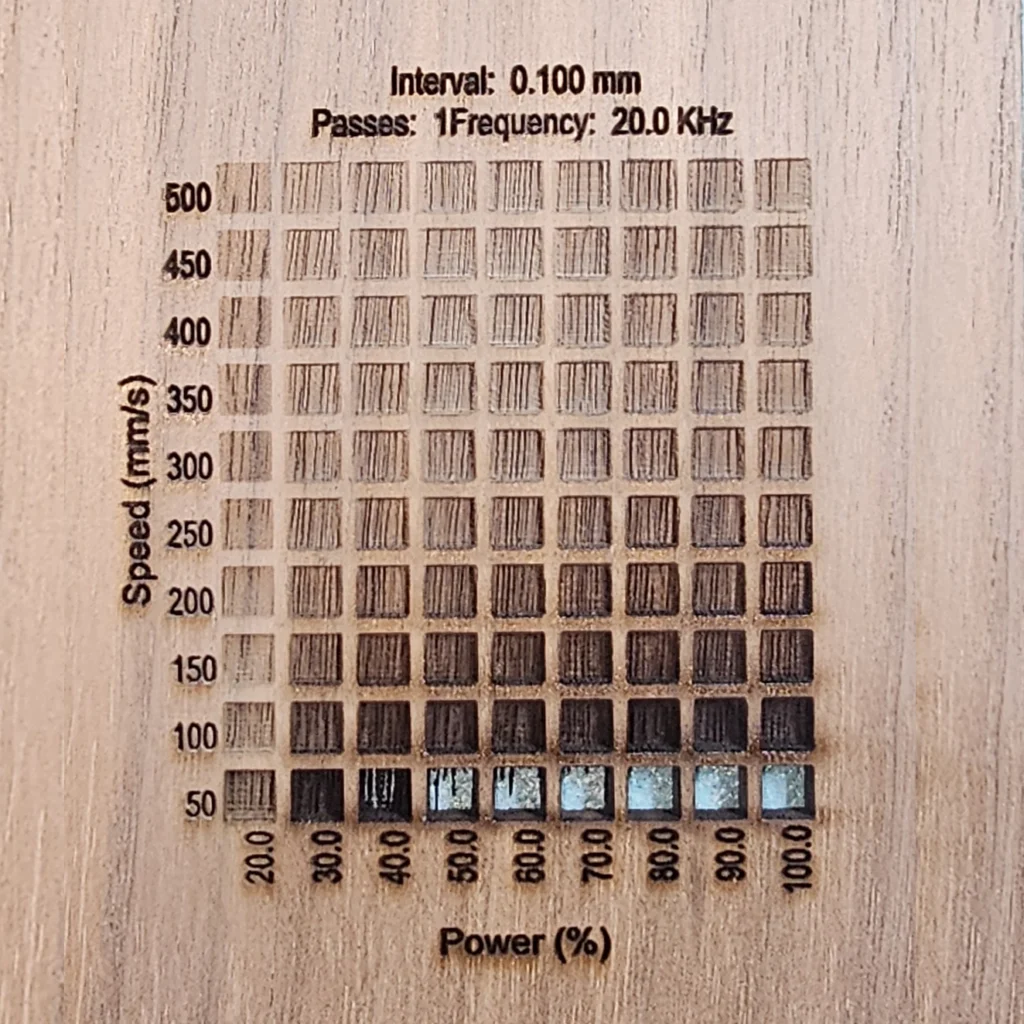 3.175 mm Walnut Engrave Results with Monport Onyx 50W Laser Engraver